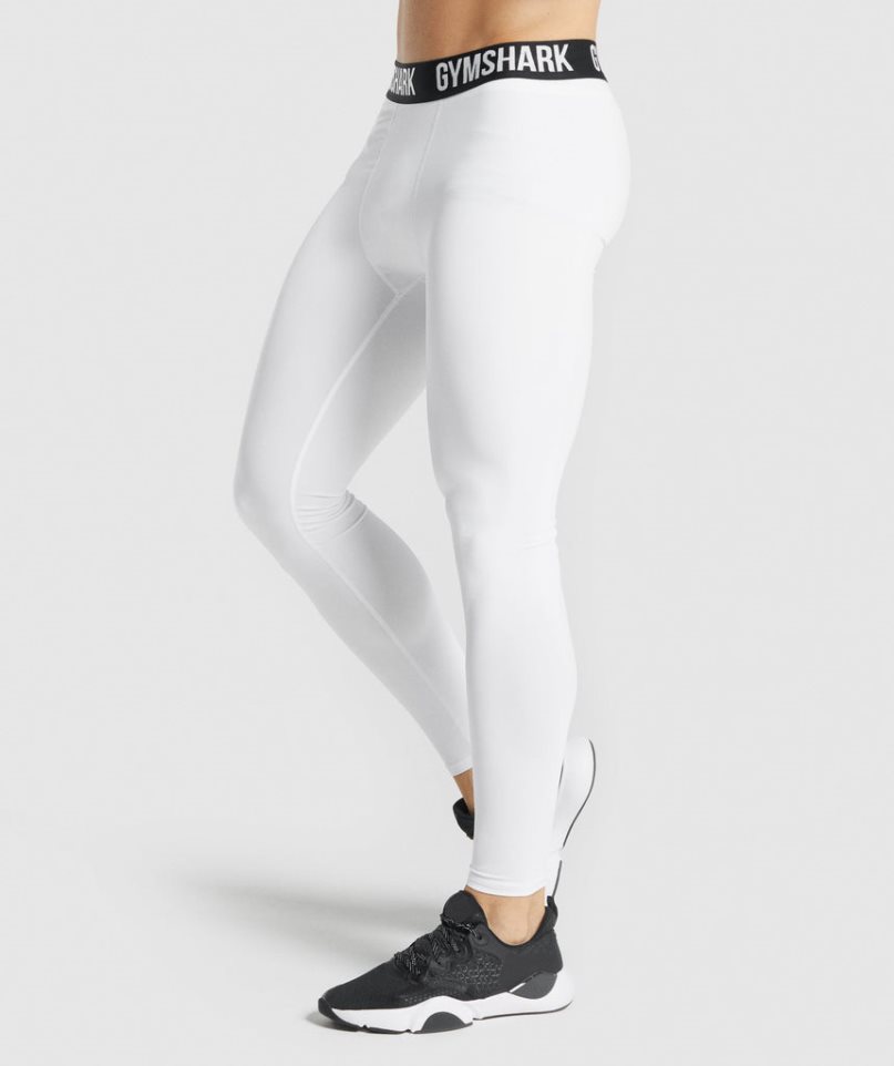 Men's Gymshark Element Baselayer Leggings White | NZ 7LIKUR